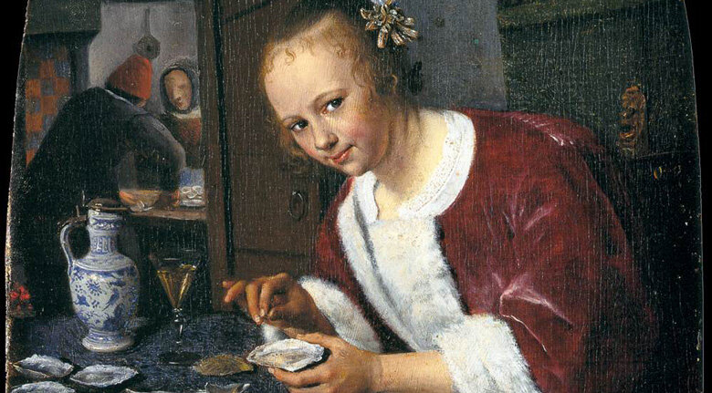 Девушка с устрицами. Фрагмент