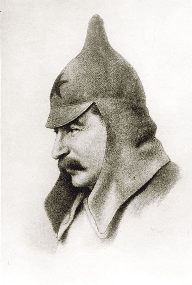 И.В.Сталин в будёновке. Может это он заглянул?