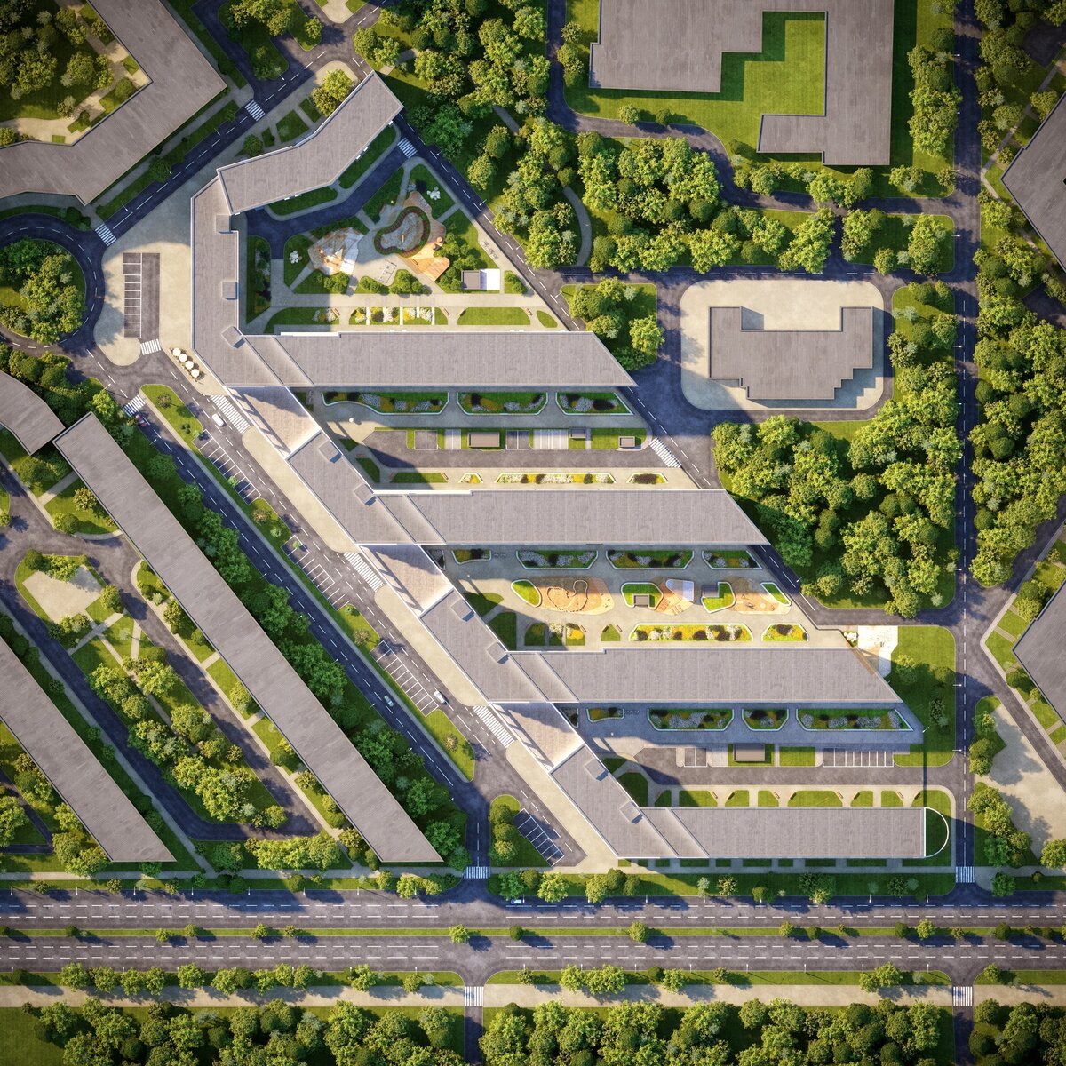 ЖК «Аквилон FoRest» — это 5 корпусов переменной высотности 9-13 этажей