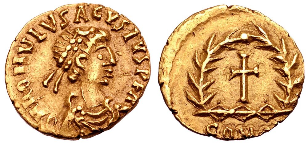 Монета Ромула Августа. Источник: numisbids.com