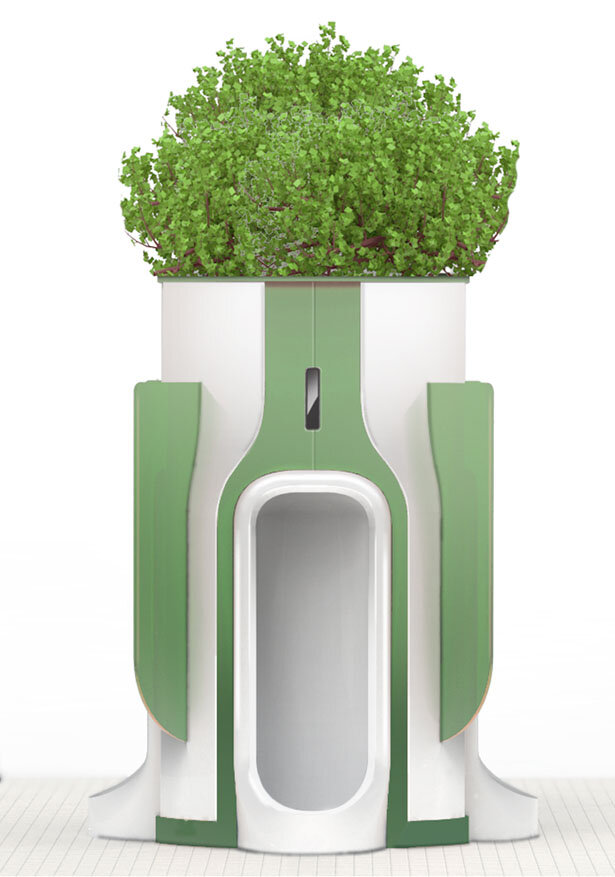 Концепт общественного туалета с переработкой отходов в удобрение