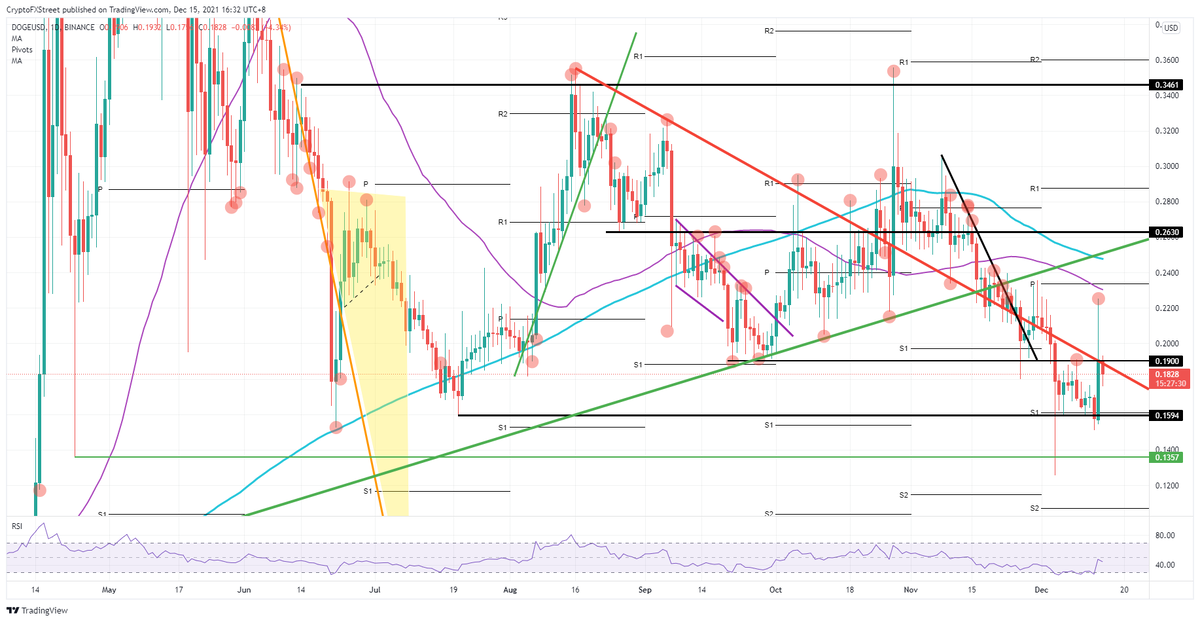 Дневной график DOGE / USD 