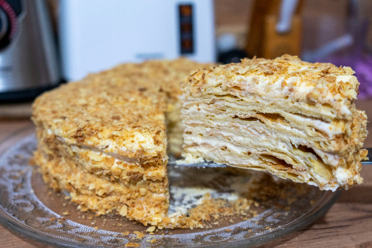 Домашний "Наполеон" с заварным масляным кремом Вкусняшки, Вкусные торты, Сумасше