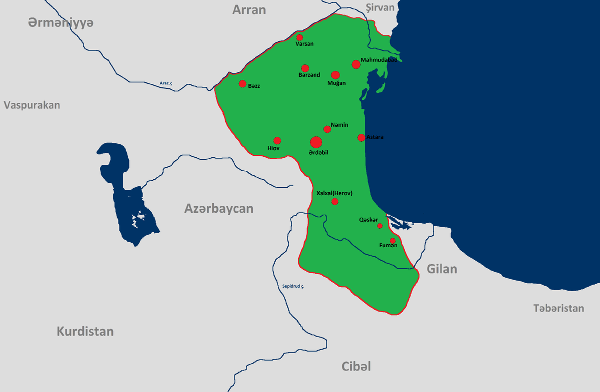 Исторические территории талышей и их предков кадусов (каспиев) 