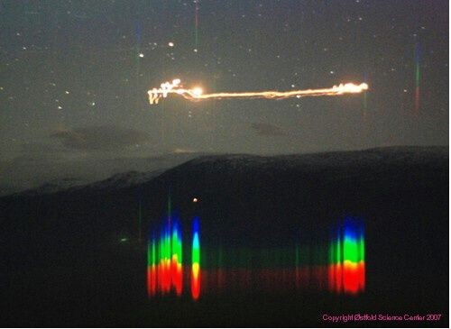 Огни долины Хессдален  были сняты 20 сентября 2007.