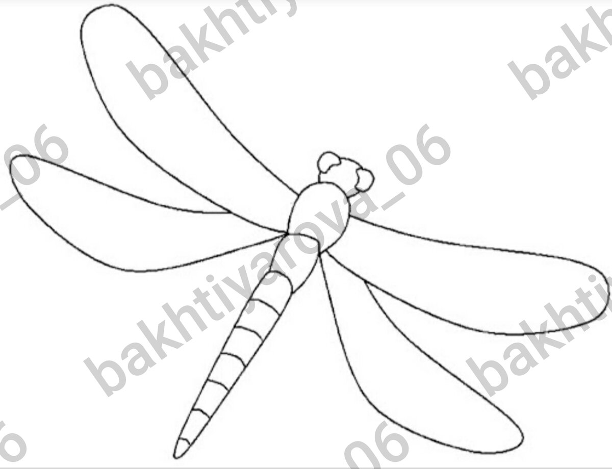 Стрекоза раскраска