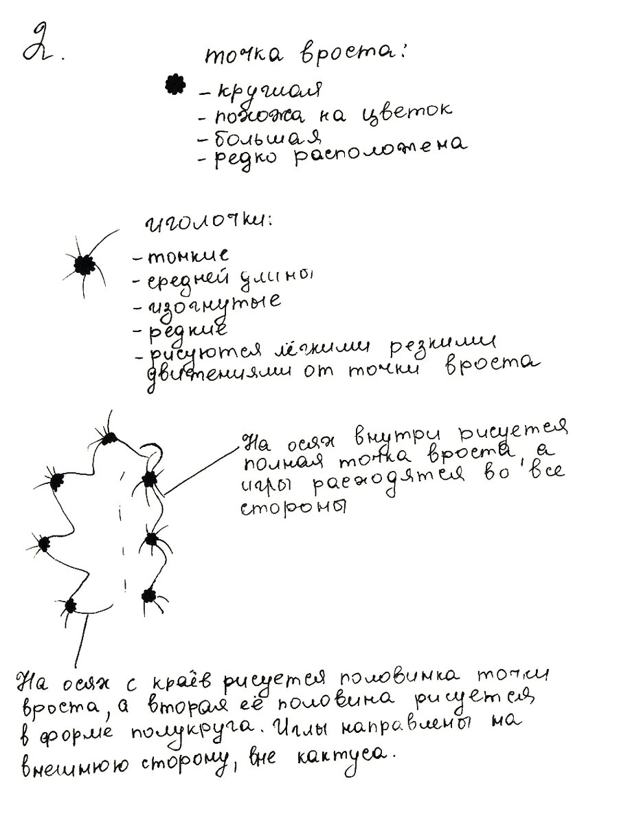"Объяснялка" по рисованию иголочек № 2