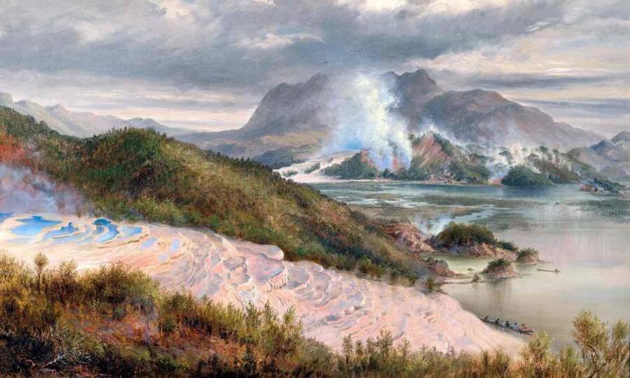 Розовые и Белые Террасы Новой Зеландии (1886).