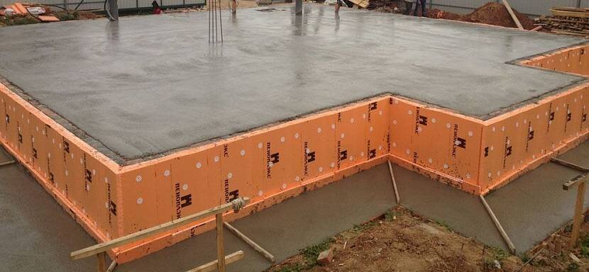 Пример монолитного фундамента. 