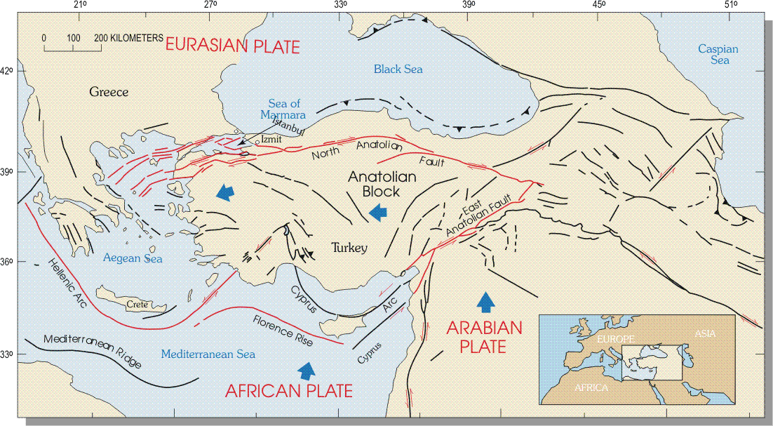 Карта разломов в турции