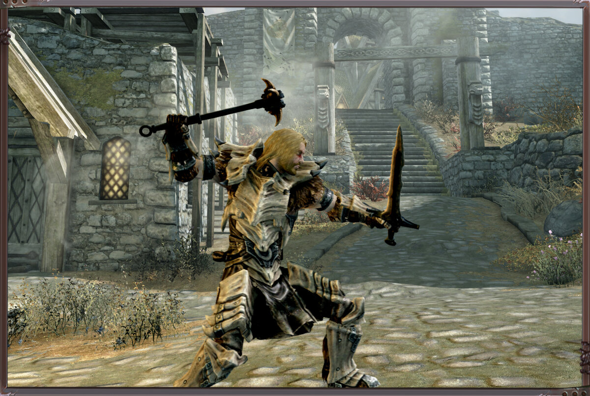 Воин с одноручным оружием в Skyrim 