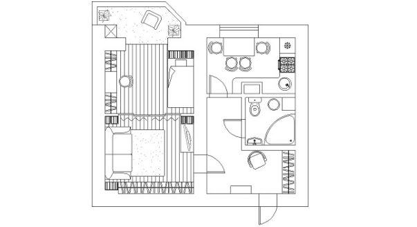 План перепланировки квартиры предложенный дизайнером Екатериной Чистовой