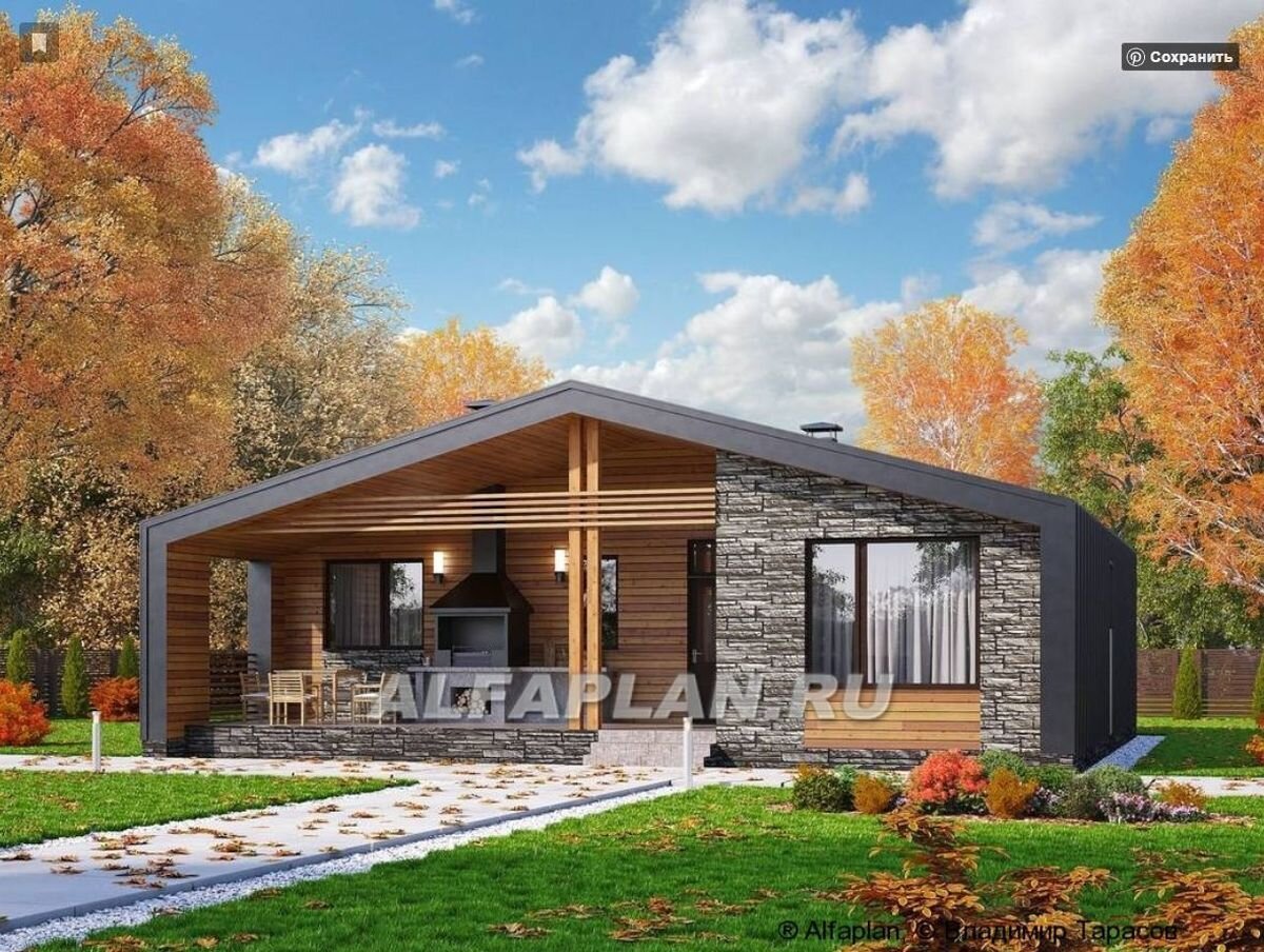 Проект одноэтажного дома 1016А «Эпсилон», © Владимир Тарасов