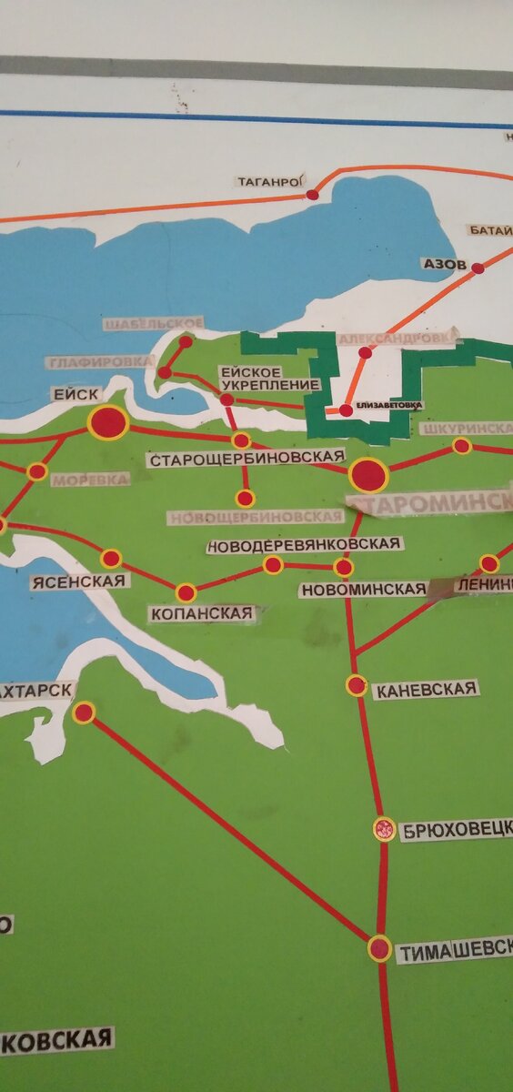 карта сфотографированная мной на автостанции в станице Староминская.