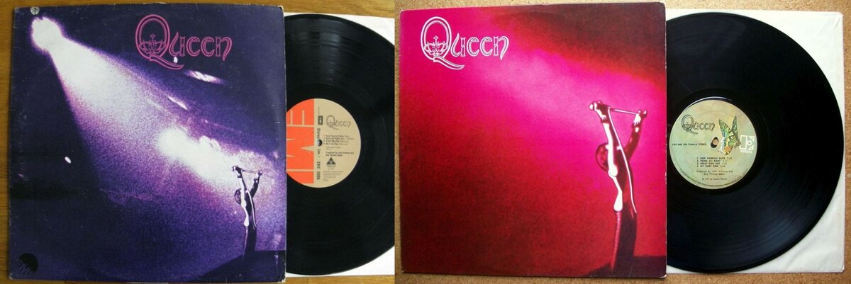 Английский и американский выпуски дебютного альбома Queen 1973 года