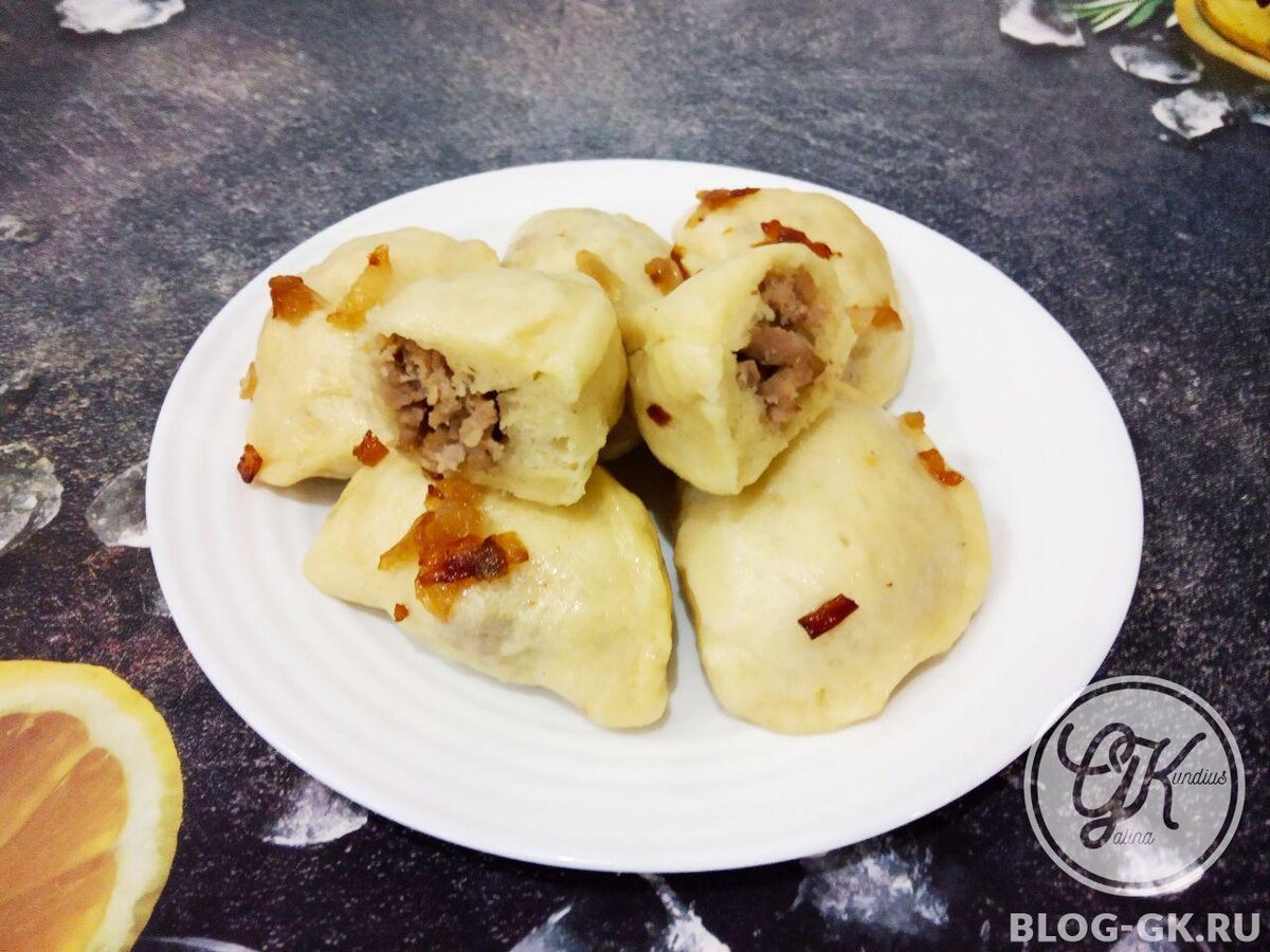 Вареники с мясом приготовленные на пару