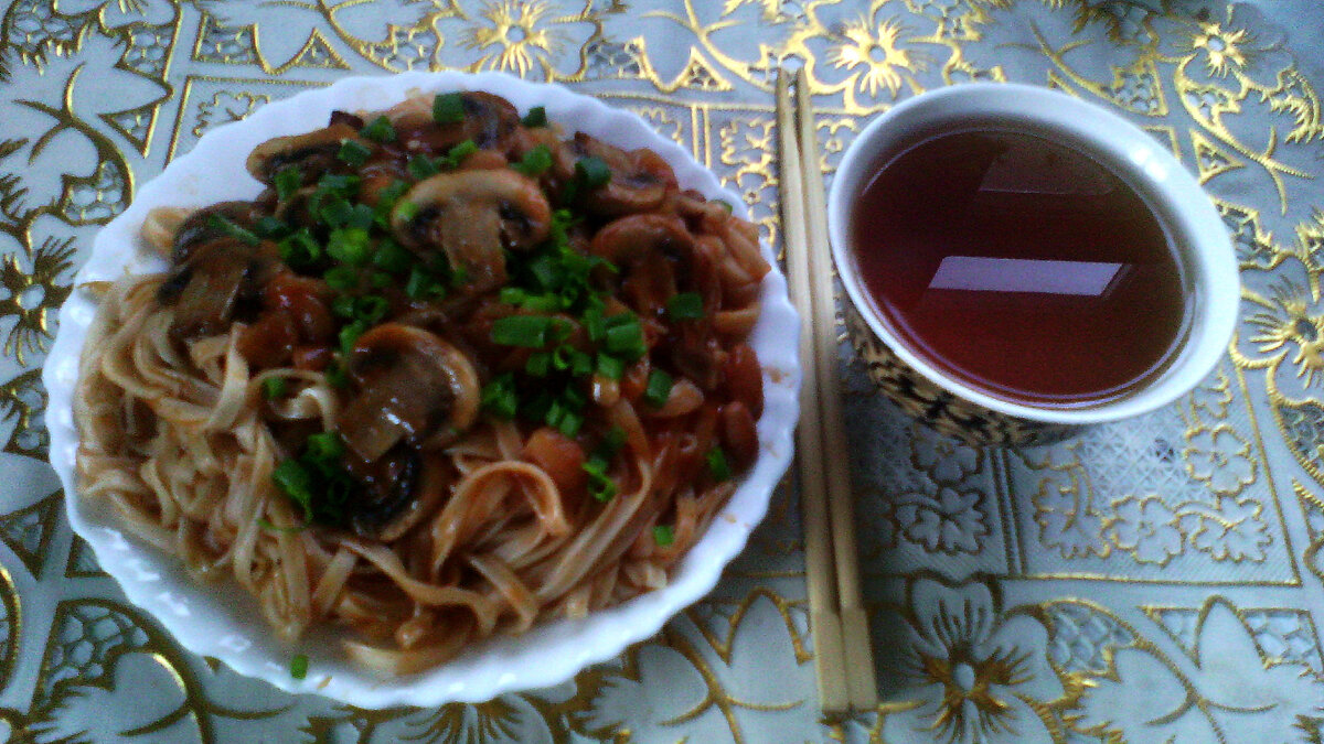 Удон с шампиньонами от автора