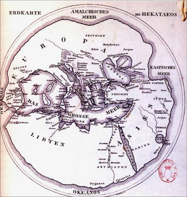 В землеописание гекатея милетского включено изображение карты