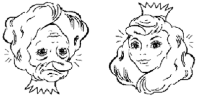 Классическая иллюзия - старуха или принцесса