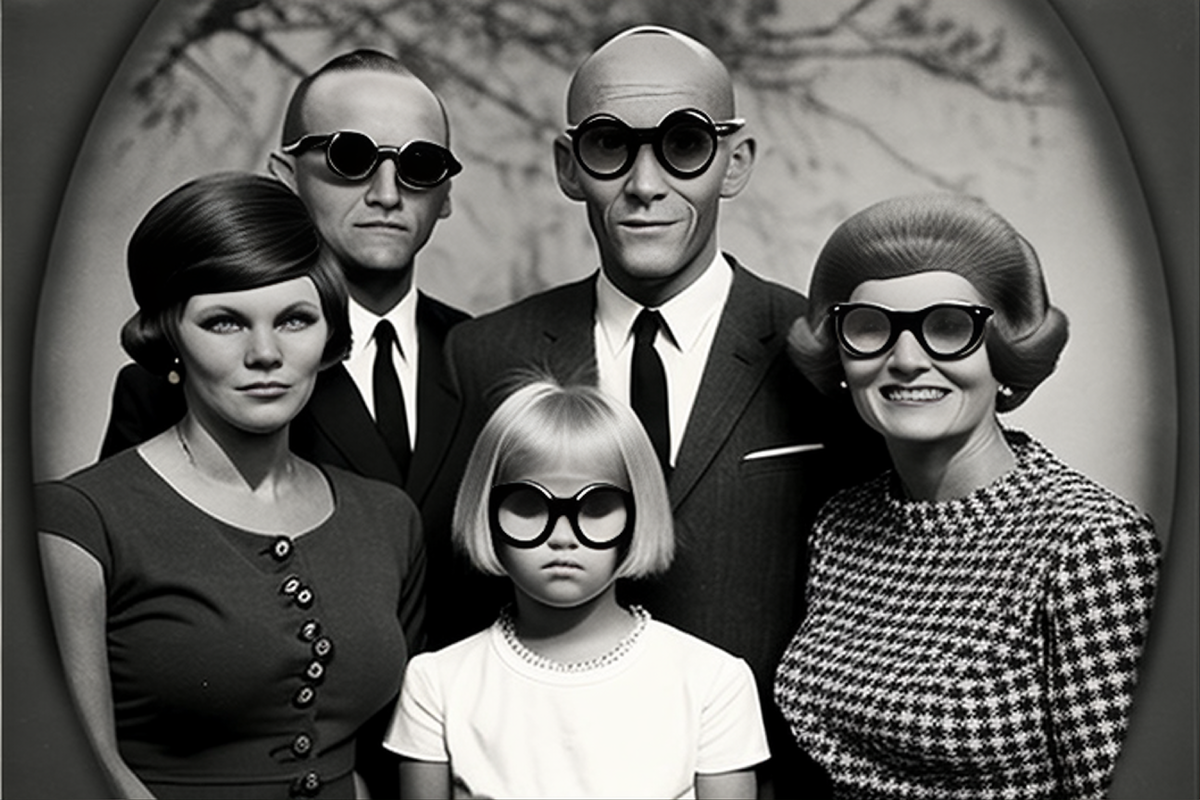 Unusual families. Семейное фото на черном фоне.