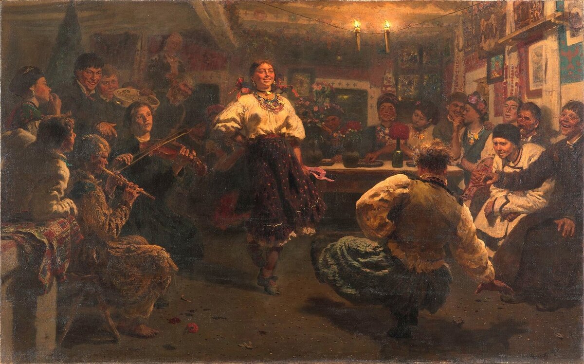 Картина И.Е. Репина «Вечеринка», 1881 г., Государственная Третьяковская галерея.