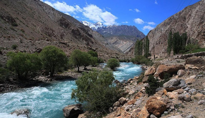 Сырдарья в Таджикистане протекающая через г.Худжант.