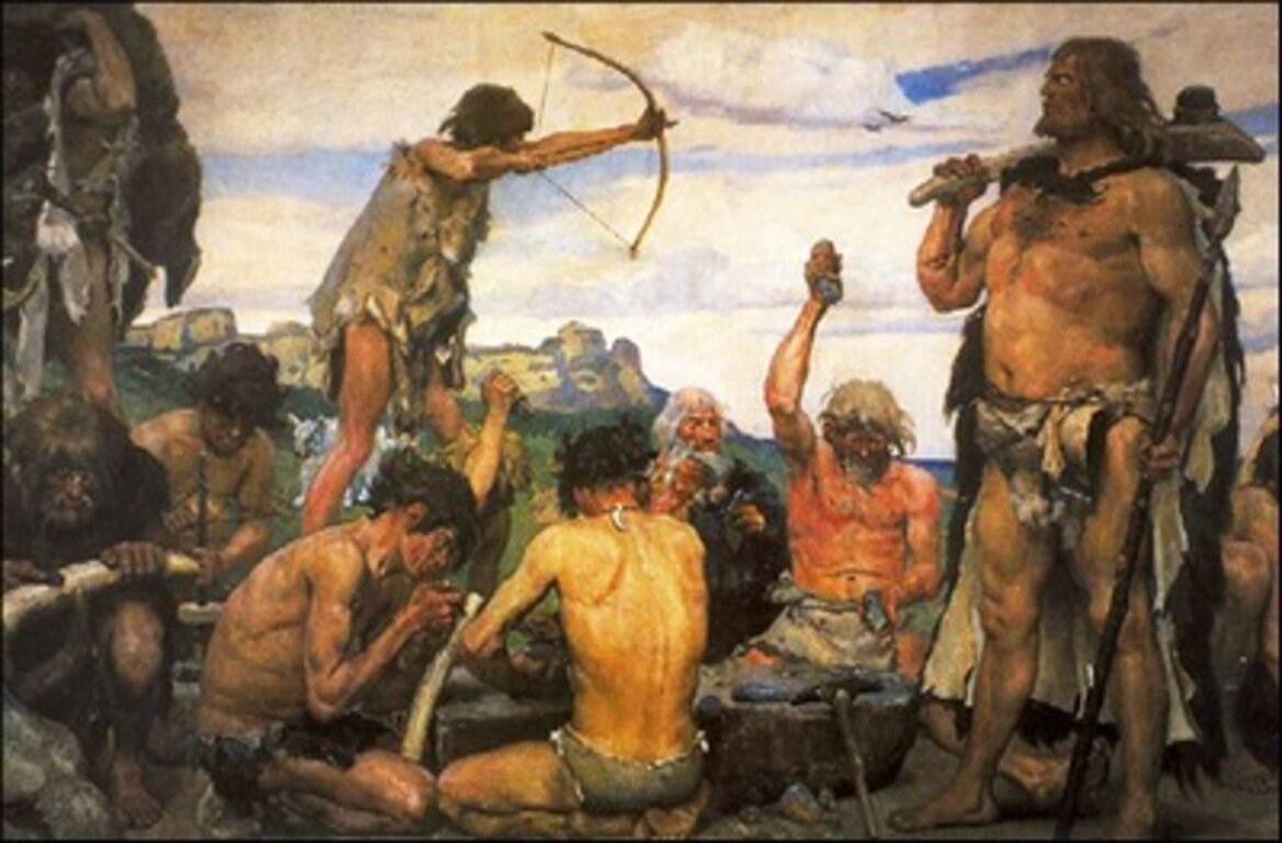 Первобытные люди освоили лук и изобрели каменный топор