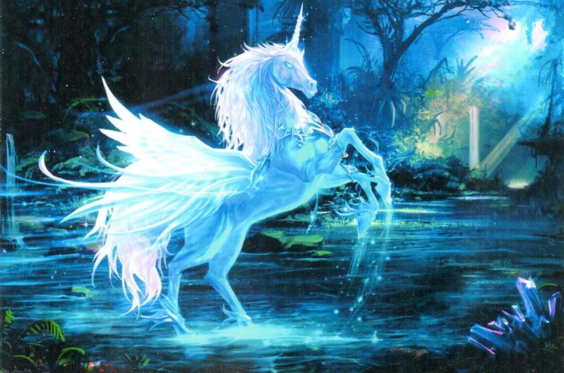 Единорог, из коллекции открыток автора