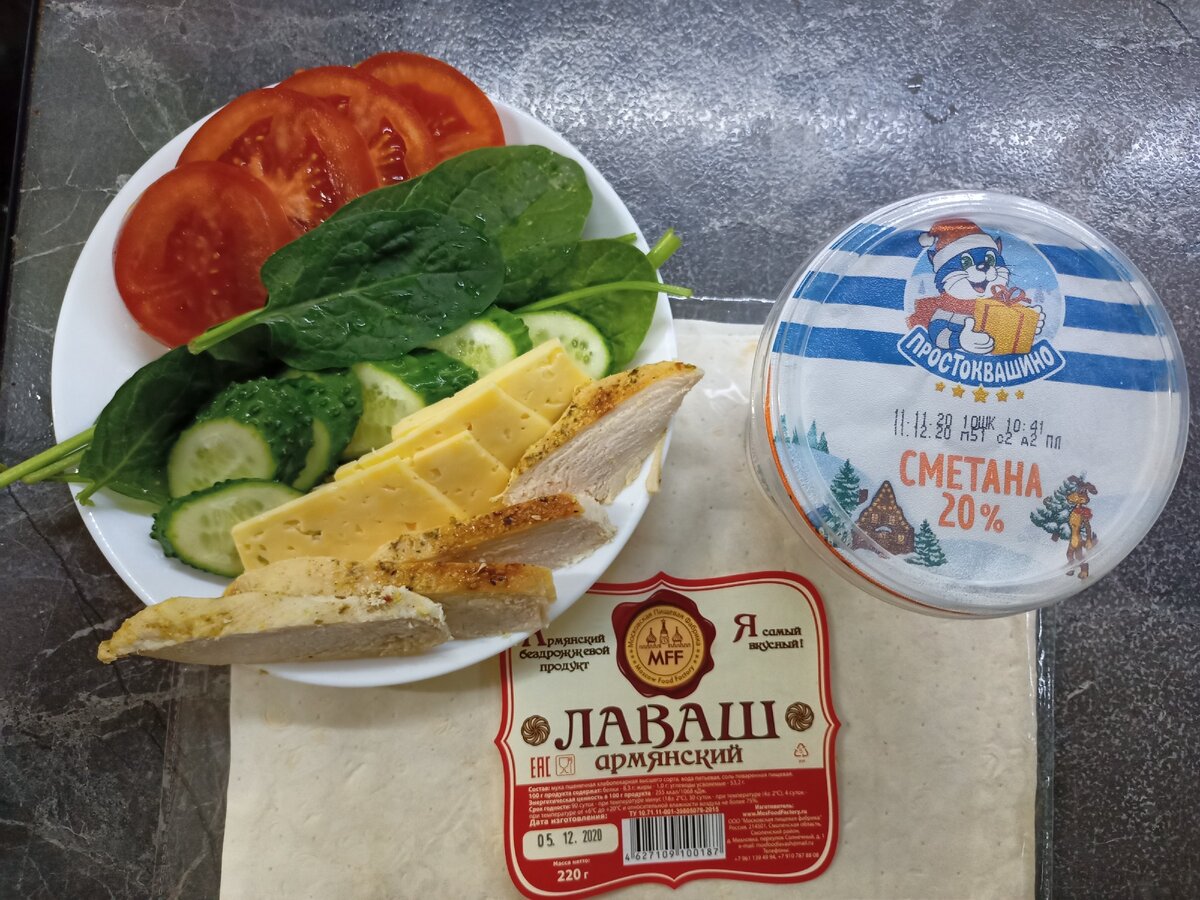 Ингредиенты для куриного ролла