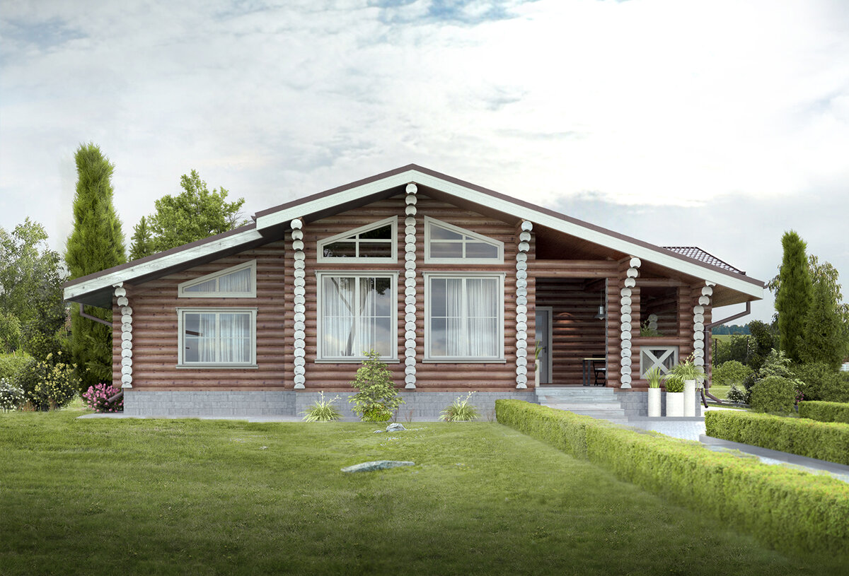 Проект бревенчатого дома S-206 от "Экохоум" 