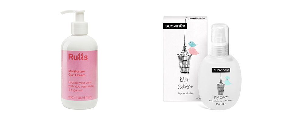 Moisturizer Curl Cream de Rulls (18,90 €) и Baby Cologne de Suavinex (10,95 €)