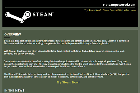 Как выглядел сайт Steam в 2002 году.