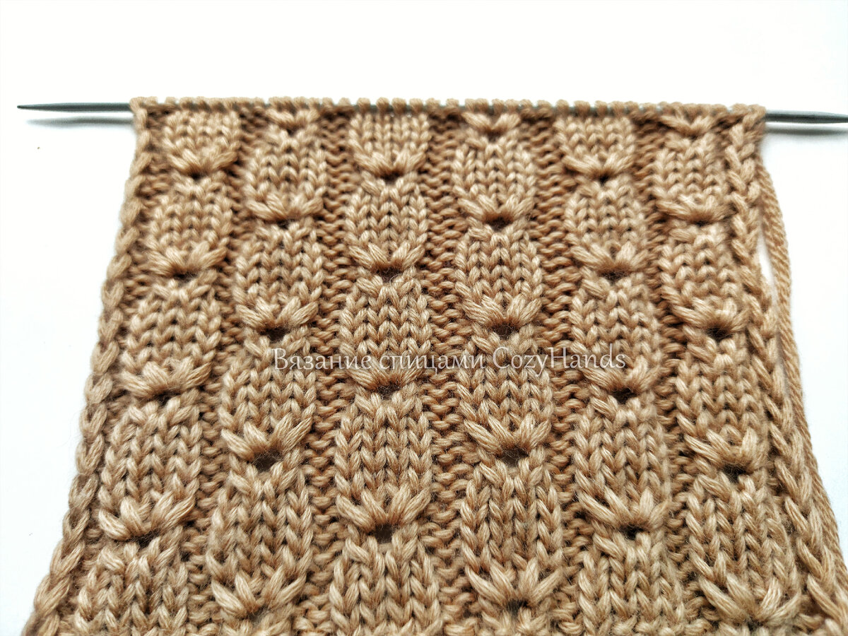 Узор спицами на основе резинки 4 на 2. Интересный узор для вязания манжет, высокой горловины, низа изделия