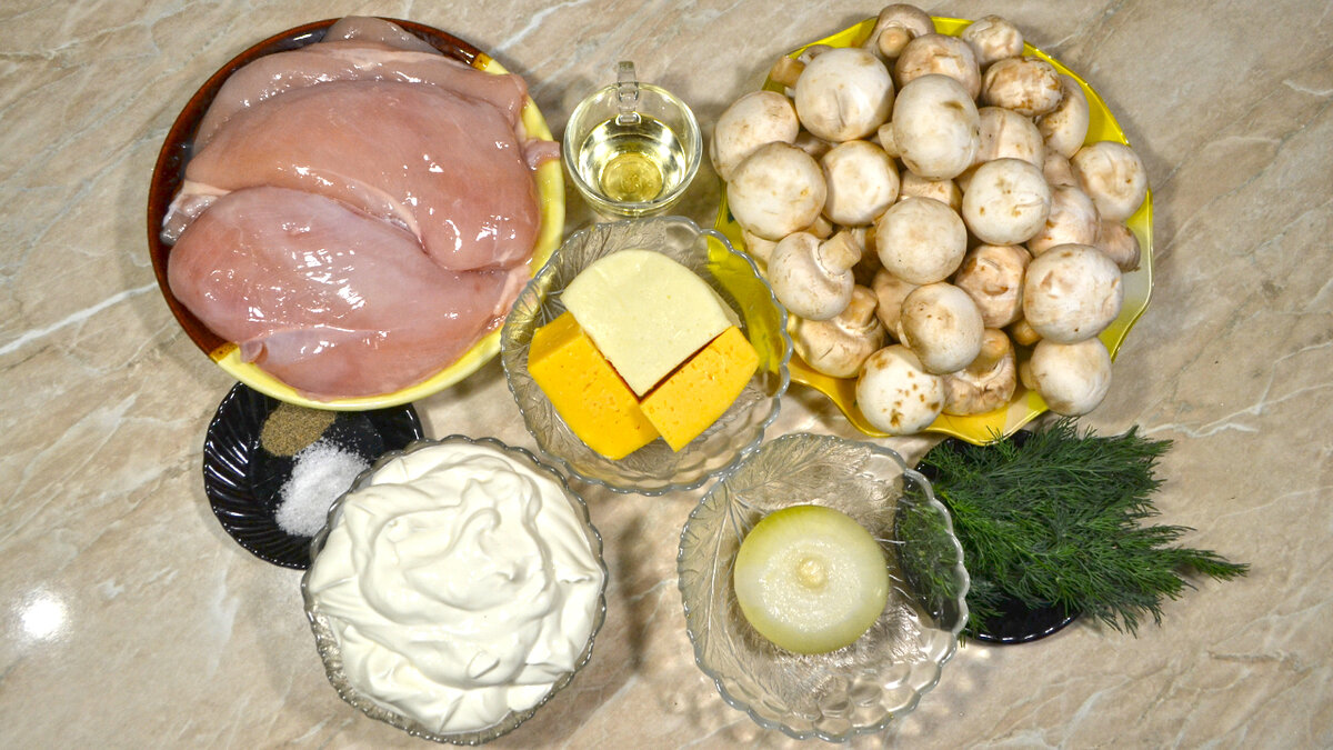 Курица с грибами и сыром в сметане – пошаговый рецепт приготовления с фото