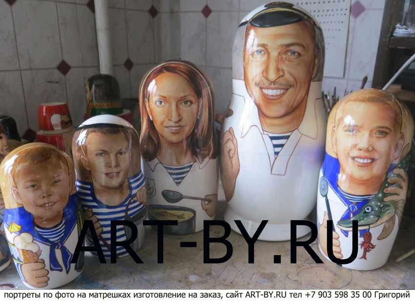 какой подарок подарить папе морскому волку на 60 лет от сыновей и мамы, вся морская семья на матрешке и папа капитан корабля, папа держит в руках сигару , мама кок и готовит на всех пищу, старший сын уже поймал щуку, а самый младший лопает мороженное