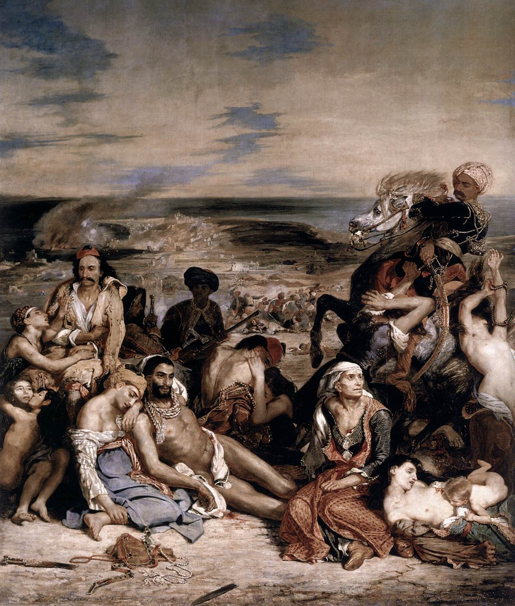 Резня, учинённая турками на греческом острове Хиос 11 апреля 1822 года на полотне Эжена Делакруа. 