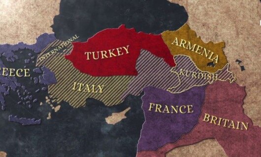 Карта раздела Османской империи