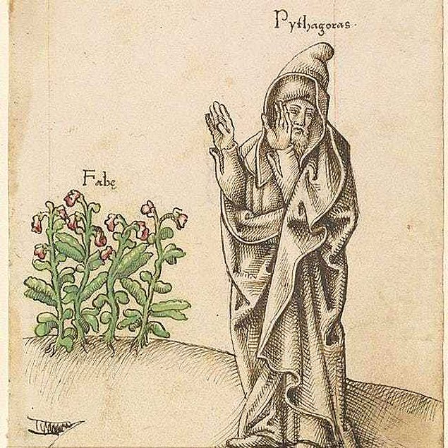 Пифагор отказывается от бобов