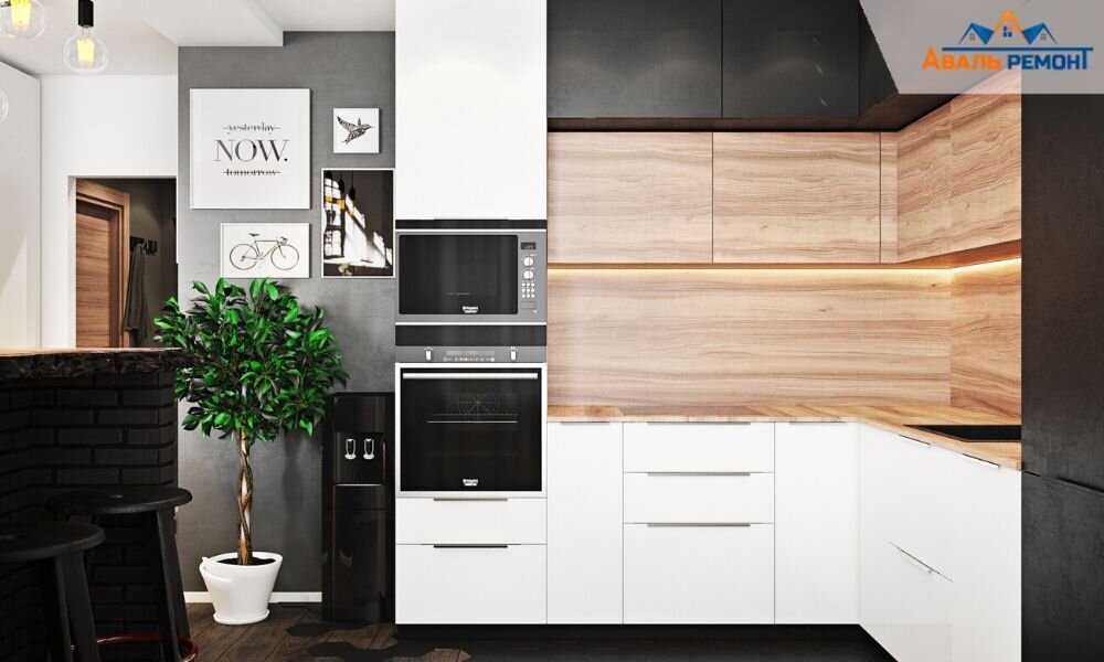  Встраиваемая мебель для маленькой кухни является отличным решением