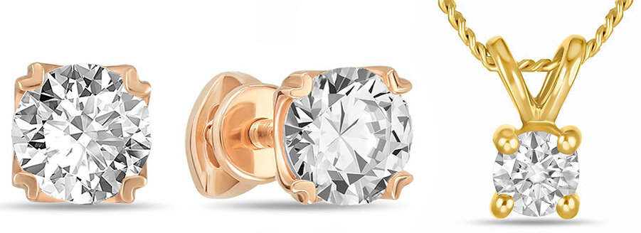 
Серьги и колье с бриллиантами из коллекции Solo 1920
