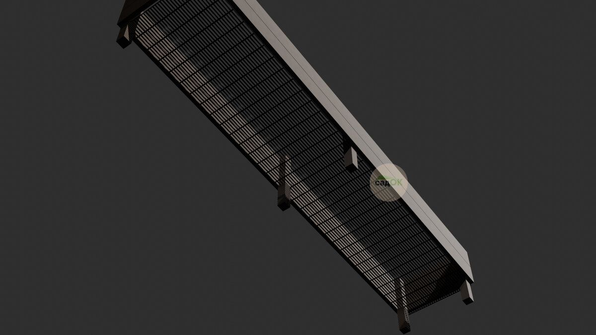 Сетка прибивается снизу к каркасу