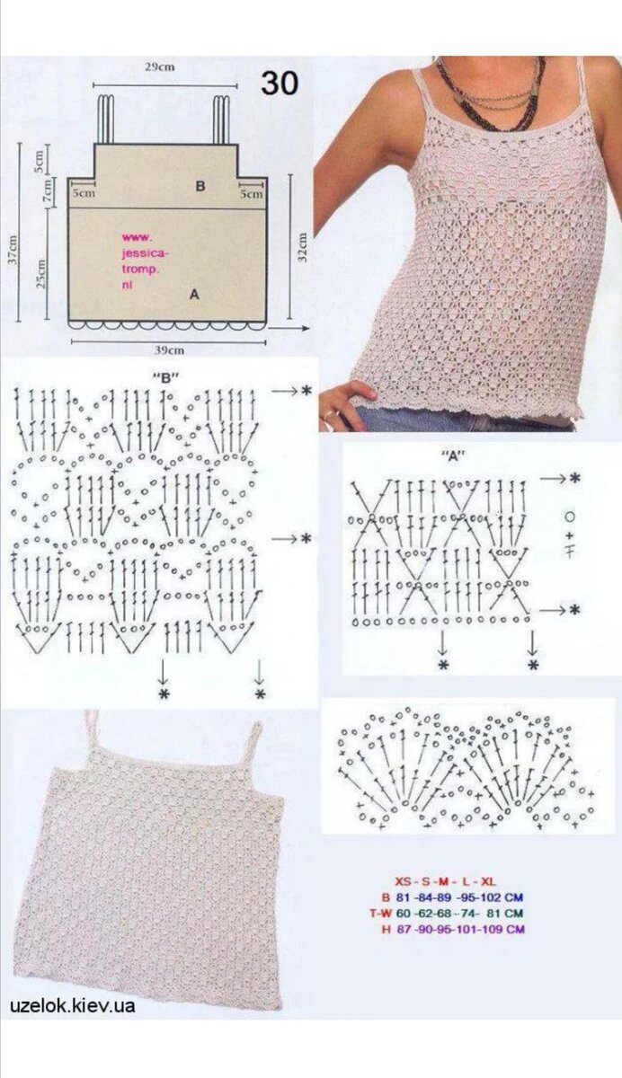 Топ крючком для женщин со схемами