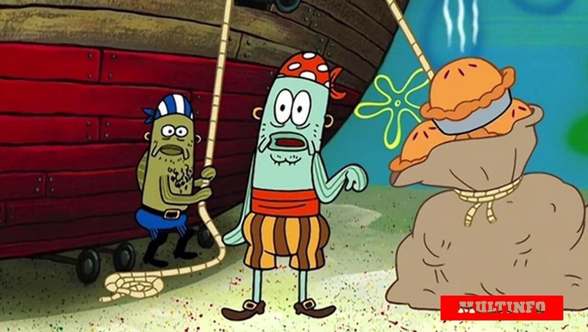 Сквидвард покупает пирог у пиратов.