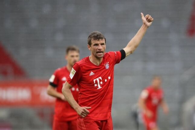 Томас Мюллер отметился результативными действиями гол+пас в последнем матче Баварии, который стал самым результативным после паузы.