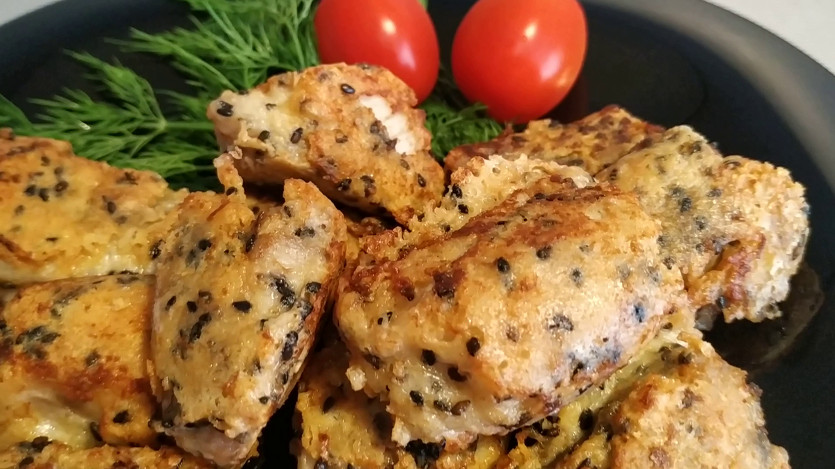 Угольная рыбка в сыре