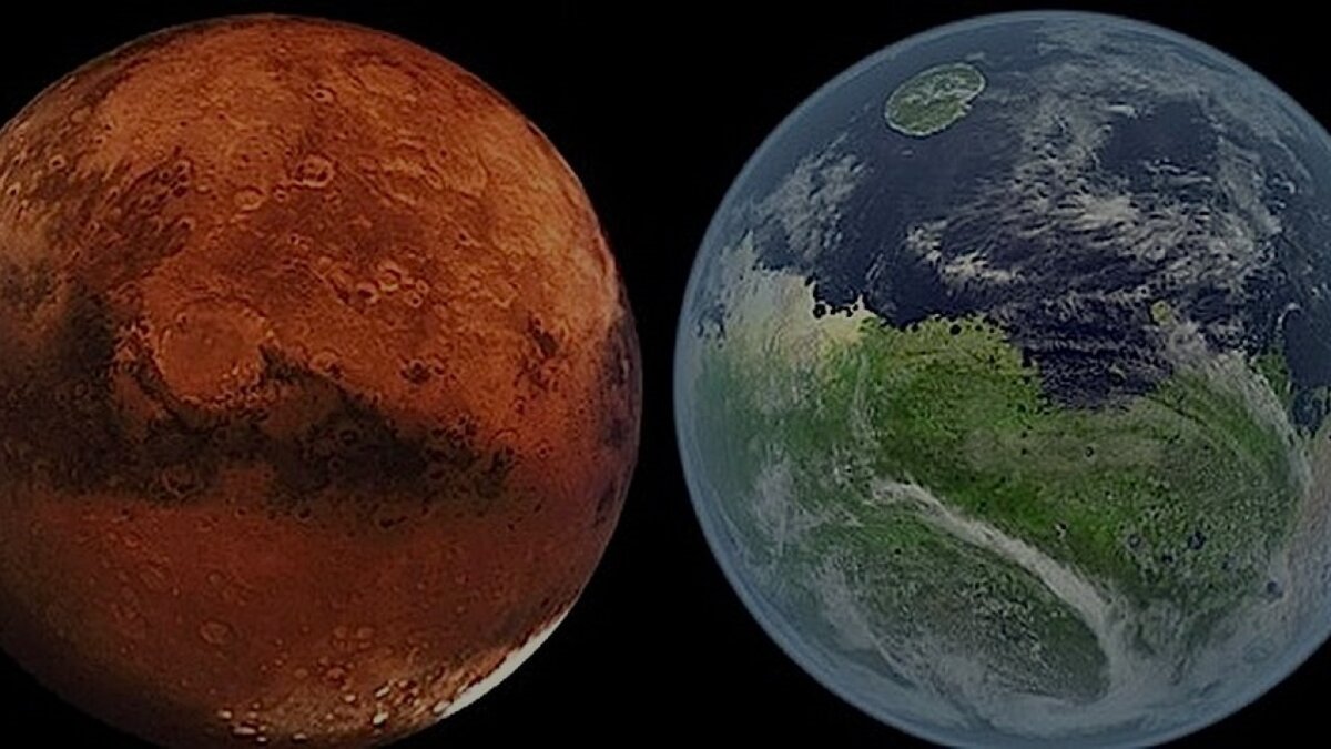 Предполагаемый вид Марса после терраформирования и колонизации