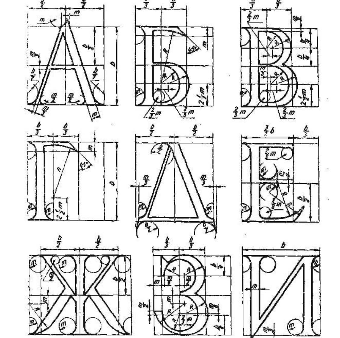 Буквы на чертеже словом