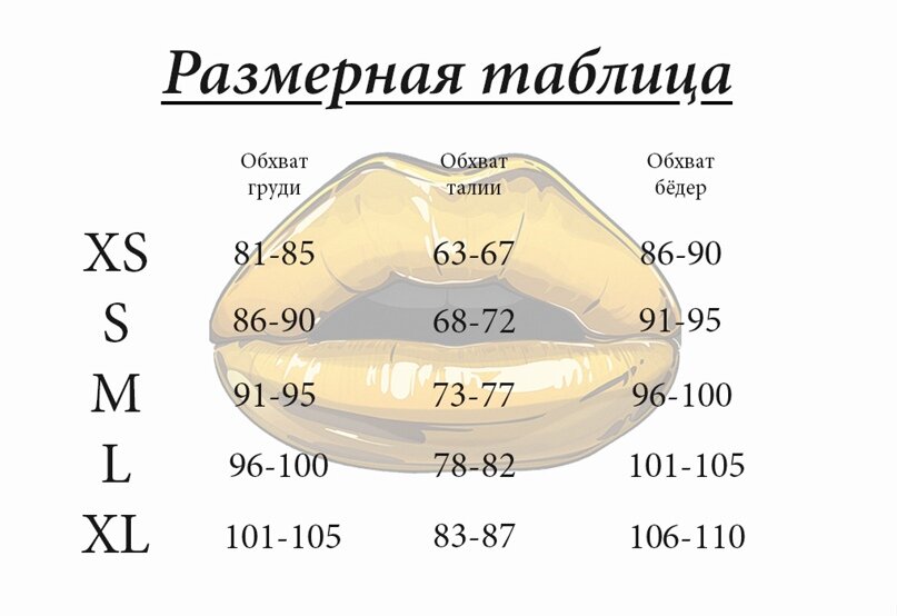 Размерная таблица для основной коллекции DBV