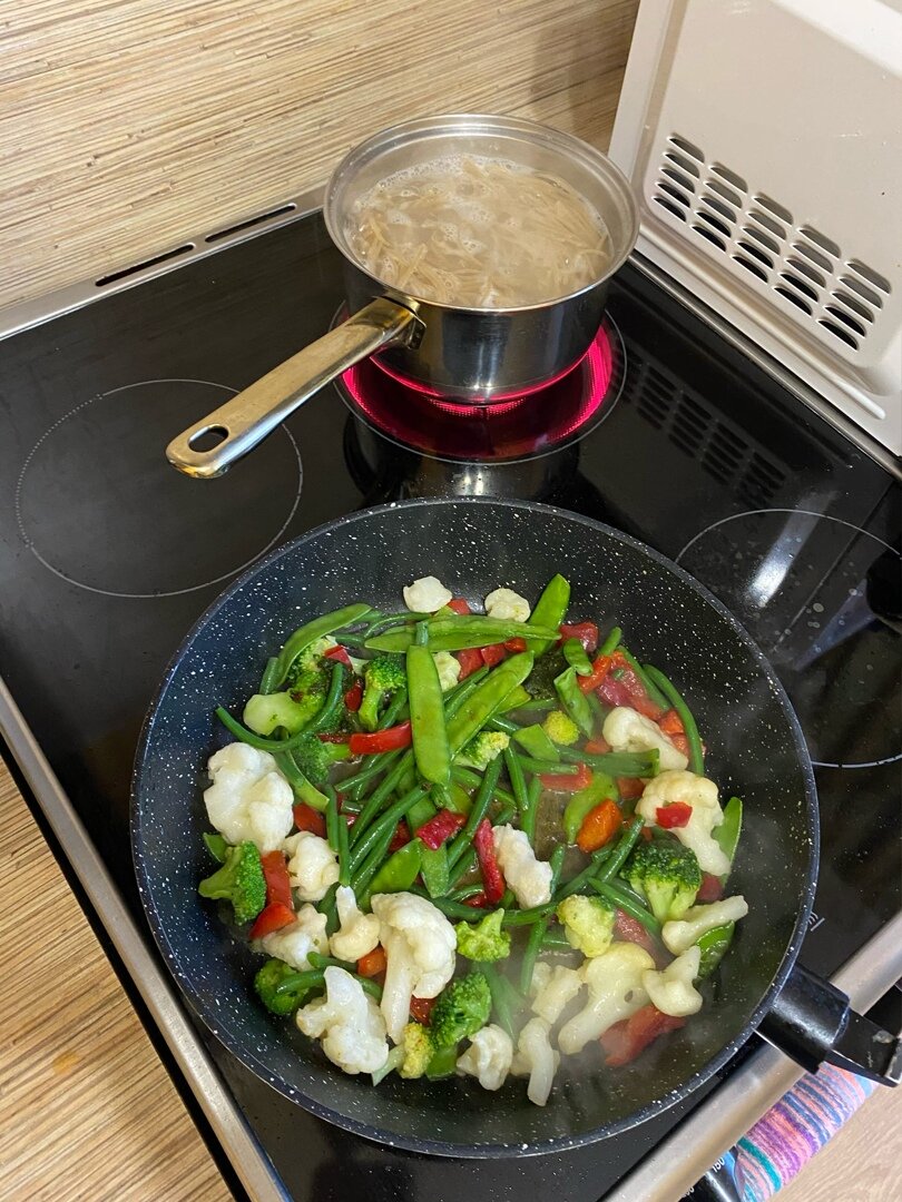 овощи по-турецки, гречневая лапша