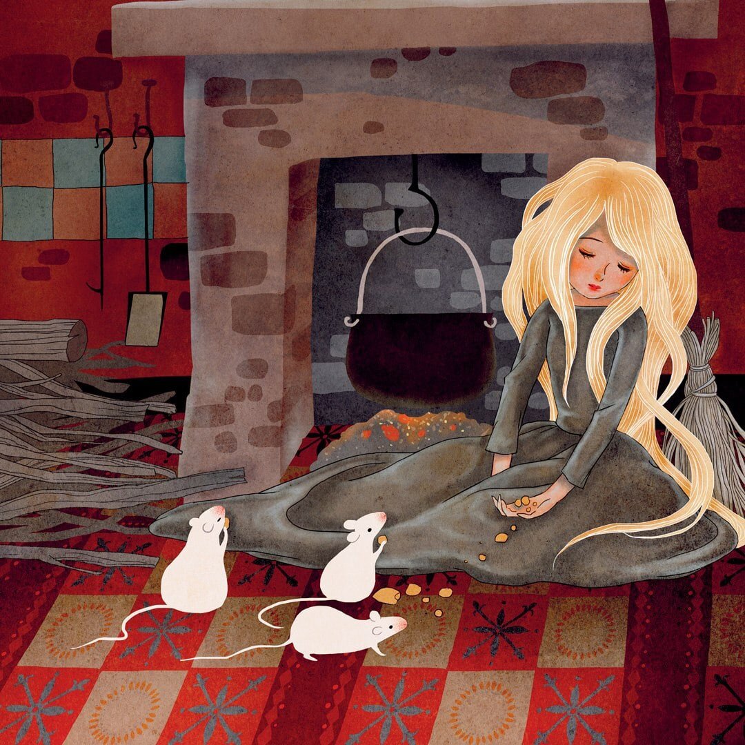 Иллюстрация Ольги Тюриной к сказке "Золушка" Шарля Перро. 